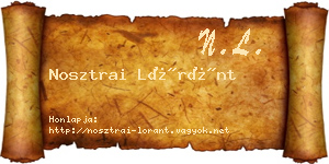 Nosztrai Lóránt névjegykártya