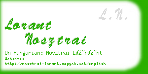 lorant nosztrai business card